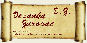 Desanka Zurovac vizit kartica